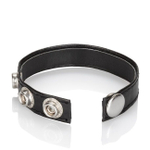 Кожаное эрекционное кольцо Leather 3-Snap Ring (Цвет: черный)