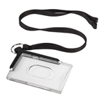 Бейджи горизонтальные/вертикальные (54х85 мм), КОМПЛЕКТ 10 шт., "De Luxe", на черной ленте, 44 см, DURABLE (Германия), 8207-58