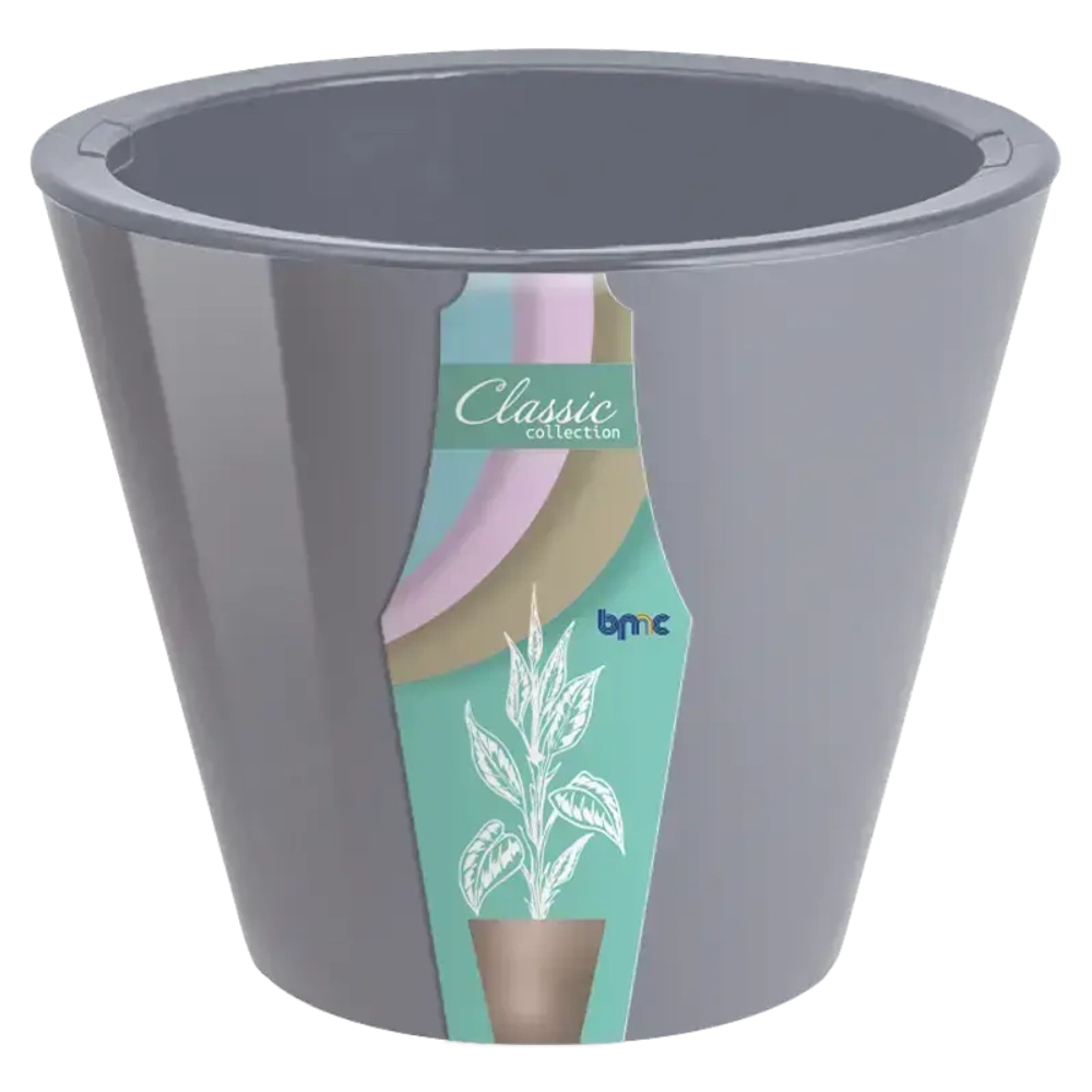 Кашпо для цветов пластиковое 3л d-19 см «Классика» Серый жемчуг