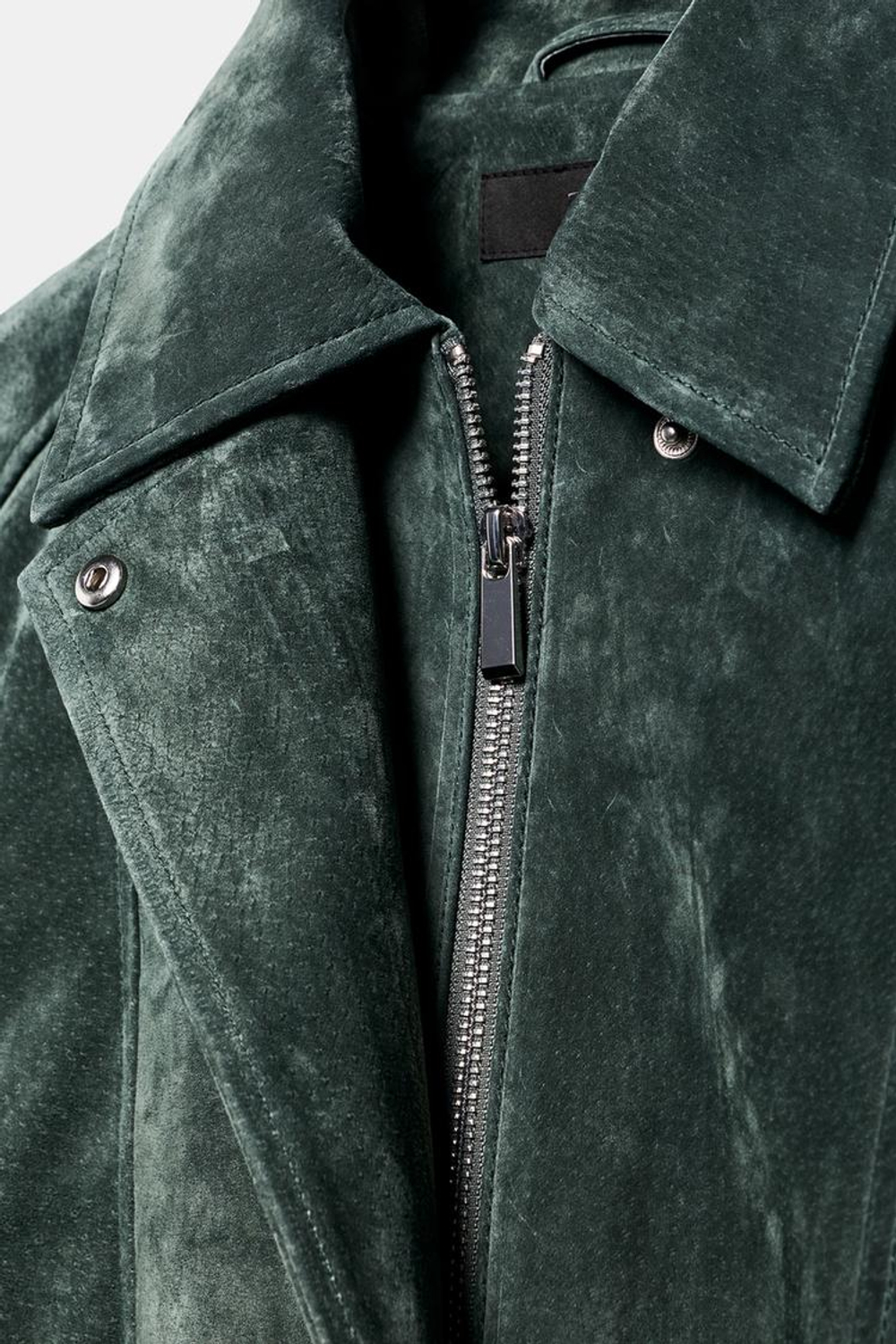 ZARA КУРТКА ИЗ 100% ЗАМШИ, ХАКИ