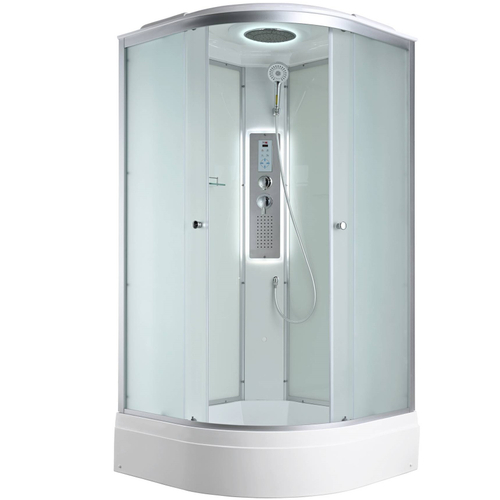 Душевая кабина AvaCan (АваКан) C3080 LED со средним поддоном, с ГМ, с электрикой и LED освещением, 80х80х215