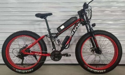 Электровелосипед фэтбайк Dinos 26 (21ск, 36V350W,стальная рама,диск.тормоз) Черн-крас (ЭВ-DIN-51-3)