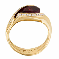 Кольцо с Родолитом и Бриллиантами, R0123-2/4