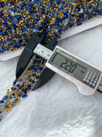 Тесьма термоклеевая синяя с золотом