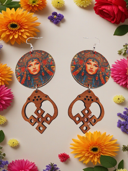 Этнические серьги Лунница