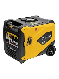 Генератор инверторный DENZEL GS-5500iSE, 5.5 кВт и 230 В, электростартер, 2 розетки и выход USB 5В, клеммы постоянного тока 12В и силовые клеммы, 94712