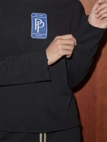 Лонгслив с принтом и необработанным краем