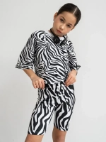 Черно-белые велосипедки для девочки