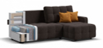 Угловой диван Денди Рогожка Мальмо шоколад