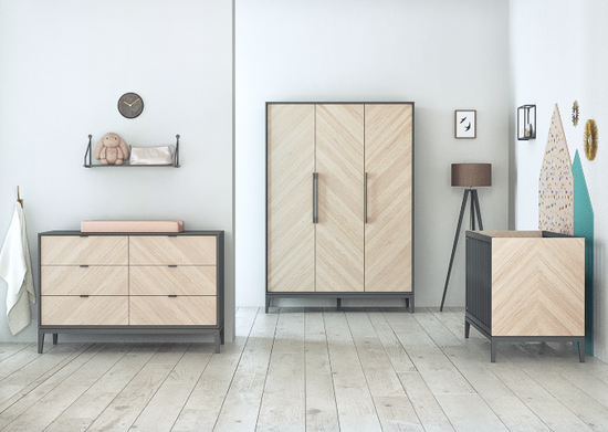 Кроватка Fjord спальное место 60*120 см  (темно-серый)