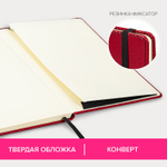 Ежедневник недатированный А5 138х213 мм BRAUBERG "Office" под кожу 160 л. бордовый (2 штуки в упаковке)