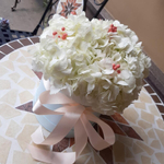 Букет с гортензиями «Ванила пич»