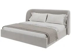 Кровать двуспальная Classic 200 см (серый, велюр)