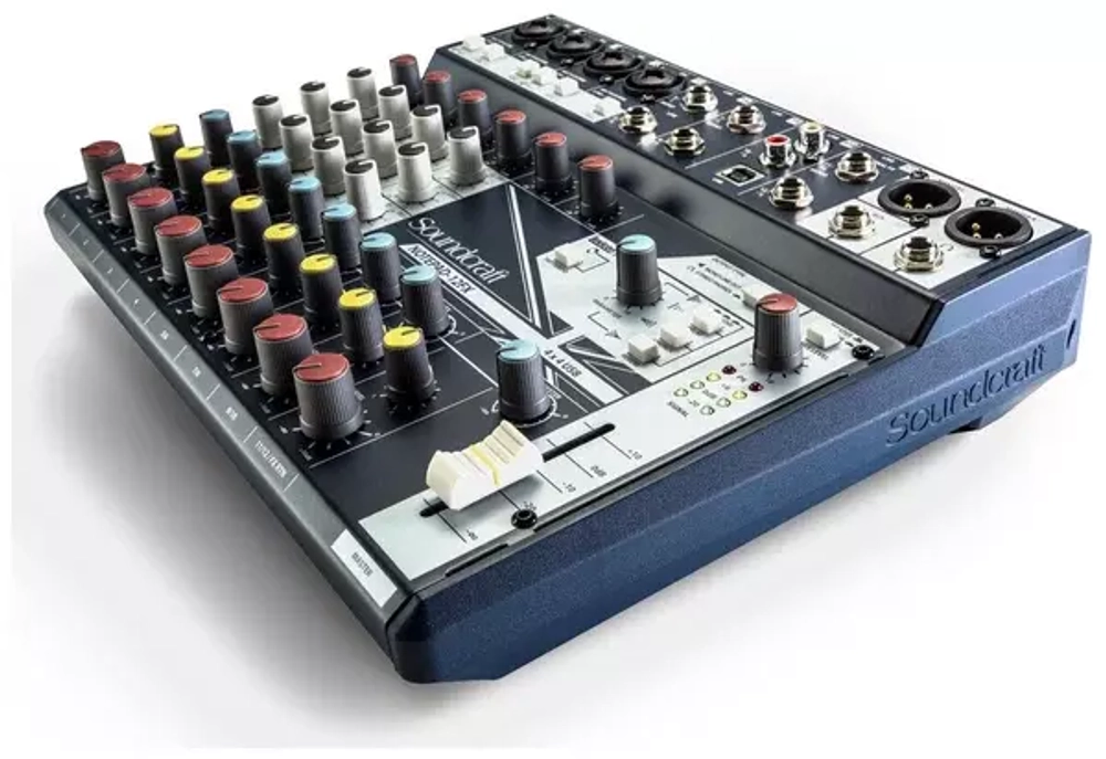 Soundcraft Notepad-12FX Компактный микшерный пульт, 4 Mic/2 Hi-Z, 4 стерео, 1 мониторная линия, FX-процессор Lexicon, USB аудио интерфейс.