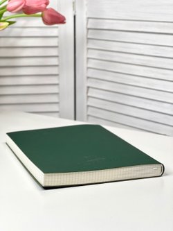 Блокнот А4 200л. (400страниц) в клетку без рамки Темно зеленый (К44-515КБР)