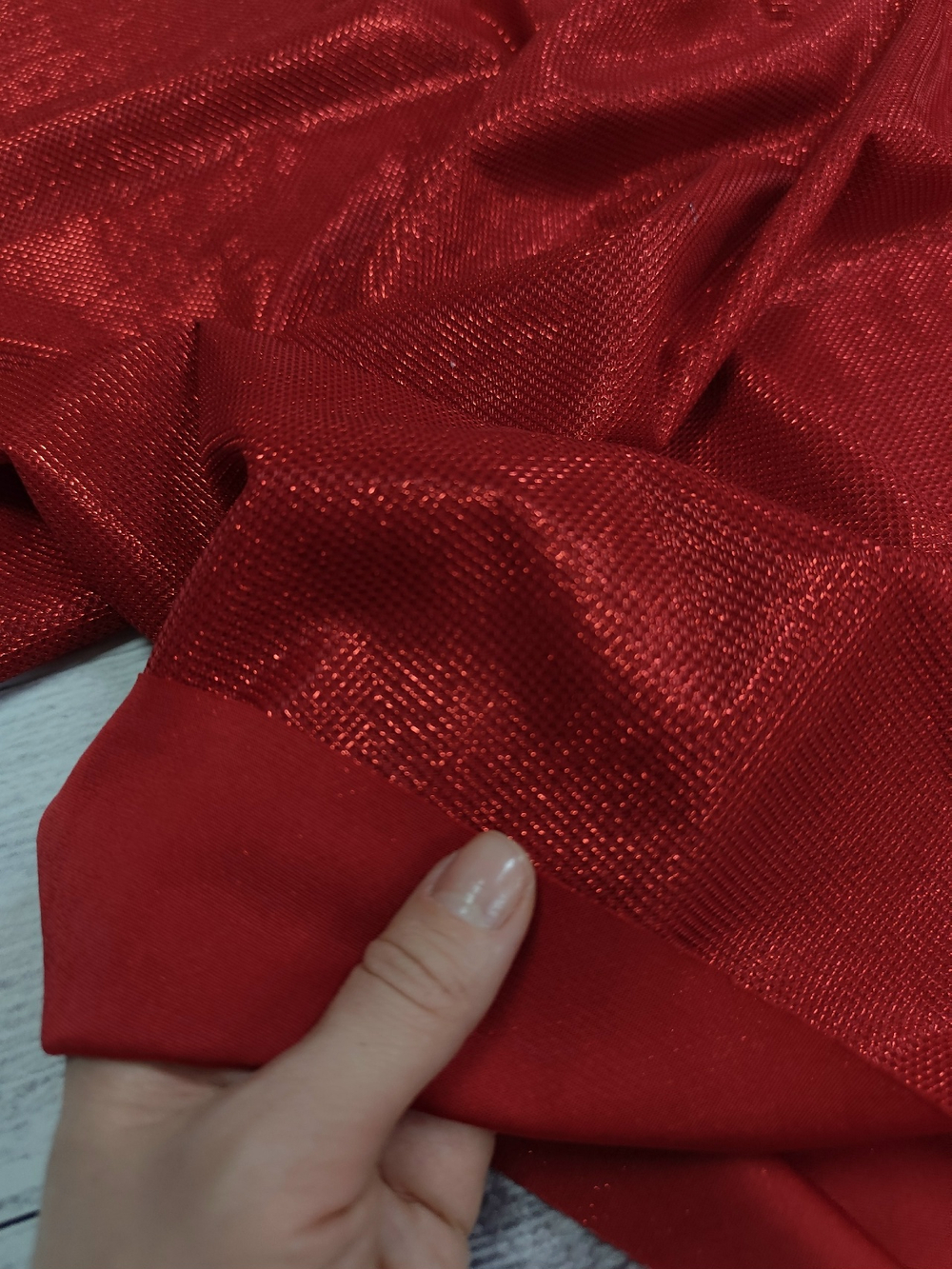 Трикотаж люрекс / Красный