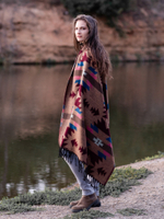 Палантин теплый с орнаментом Навахо