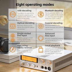 FiiO K17 Настольный ЦАП-усилитель для наушников Hi-Res Audio AK4191 dual AK4499EX 31-полосный PEQ MQA DSD512 PCM768 с дистанционным управлением
