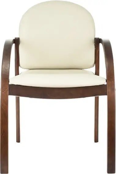 Стул Бюрократ Джуно светло-бежевый эко.кожа на ножках дерево