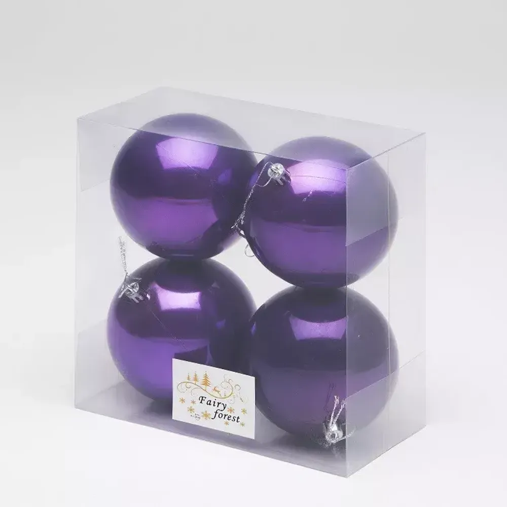 Набор новогодних шаров (4 шт) - перламутр