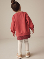 Толстовка и легинсы в комплекте для девочки Next 386-174, Кирпичный, Молочный