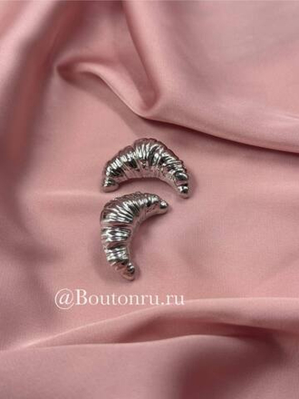 Брошь «Круассан» серебряная