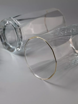 Набор изогнутых бокалов с золотой каймой, 6 шт. 450 мл