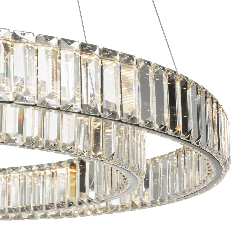 Citilux Чезаре CL338281 LED Люстра хрустальная с пультом Хром