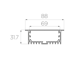 Профиль врезной алюминиевый LC-LPV-3288-2 Anod