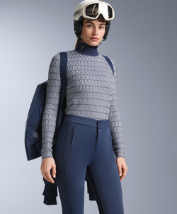 Oysho Бесшовная термофутболка с геометрическим узором Base Layer, синий