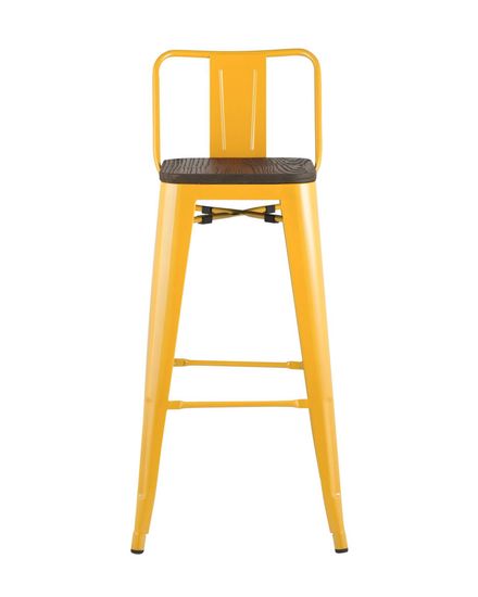 Стул барный TOLIX WOOD со спинкой желтый