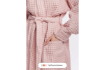 Халат вафельный женский Home One пыльная роза 48-50