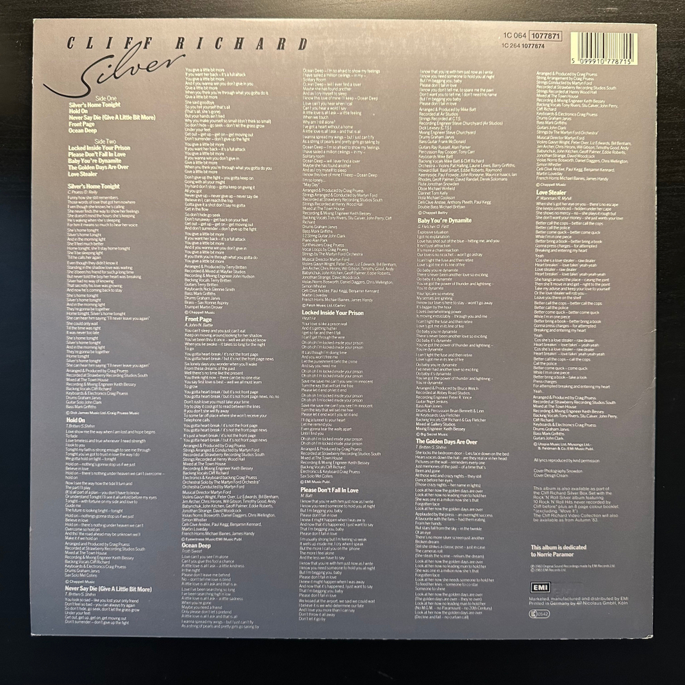 Cliff Richard ‎– Silver (Германия 1983г.)