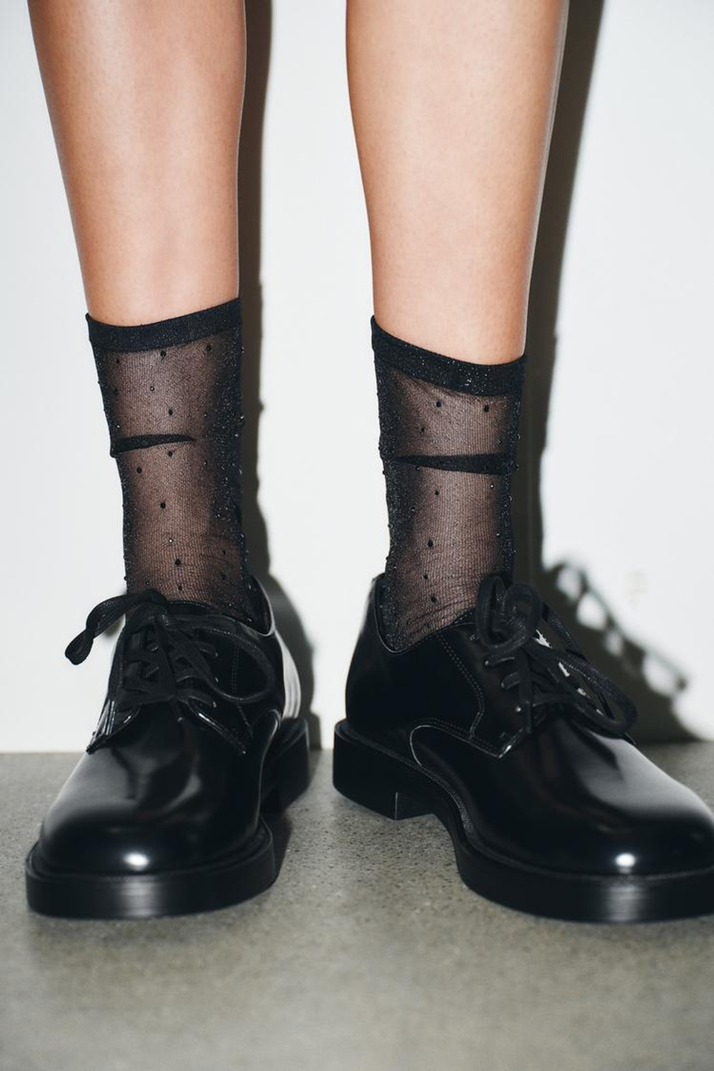 ZARA НОСКИ СО СТРАЗАМИ, ЧЕРНЫЙ