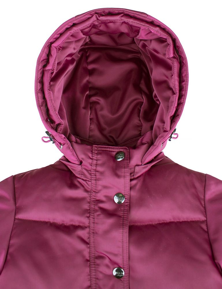 Пурпурная куртка PULKA с натуральной опушкой