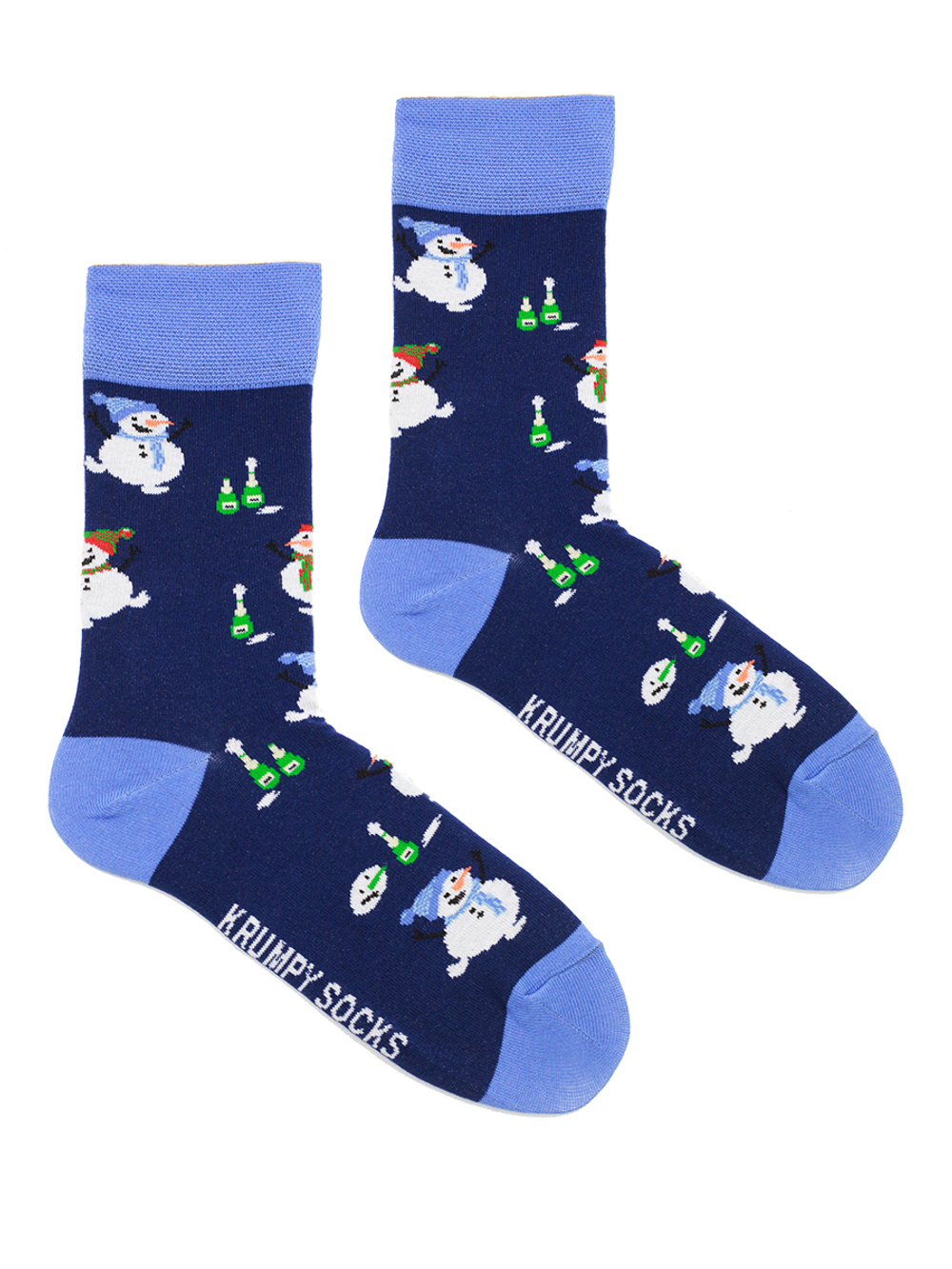 Носки НГ р.35-40 "Wow" Снеговик с шампанским