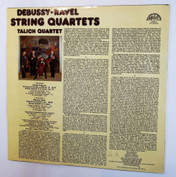 Винтажная виниловая пластинка LP Debussy Дебюсси Ravel Равель, Talich Quartet String Quartets Струнный Квартет (Чехословакия 1991)