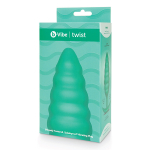 Ребристый текстурированный анальный плаг с вибрацией 15,4см b-Vibe Twist BV-022-GRN
