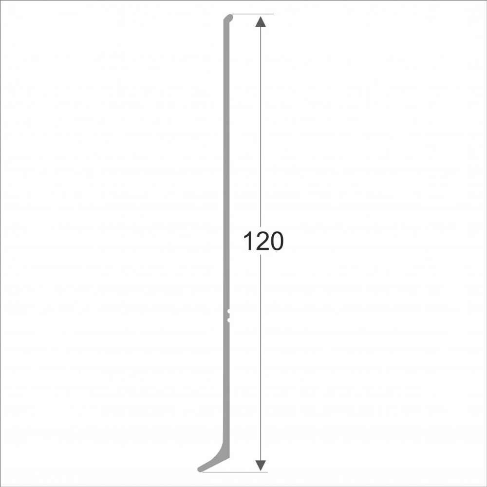 Алюминиевый плинтус ПЛ-120 черный муар 3000 мм