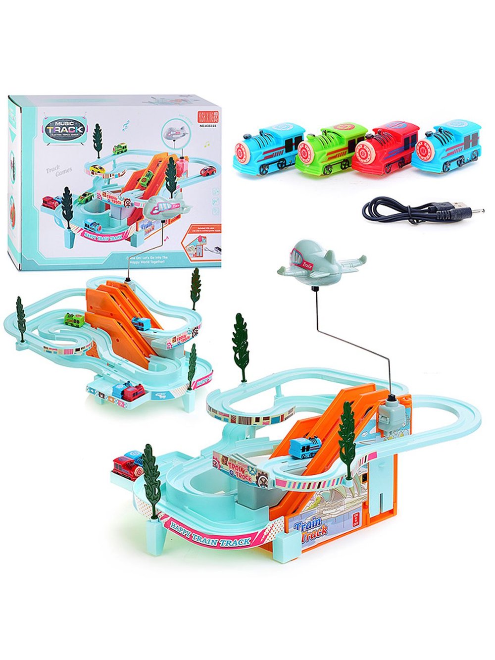 Игровой набор Автотрек Железнодорожный с самолетом (A333-23)