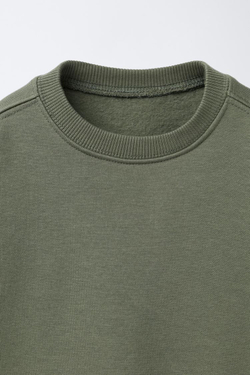 ZARA БАЗОВЫЙ КОМПЛЕКТ ТОЛСТОВКА И БРЮКИ-ДЖОГГЕРЫ С НАШИВКОЙ, ЗЕЛЕНЫЙ