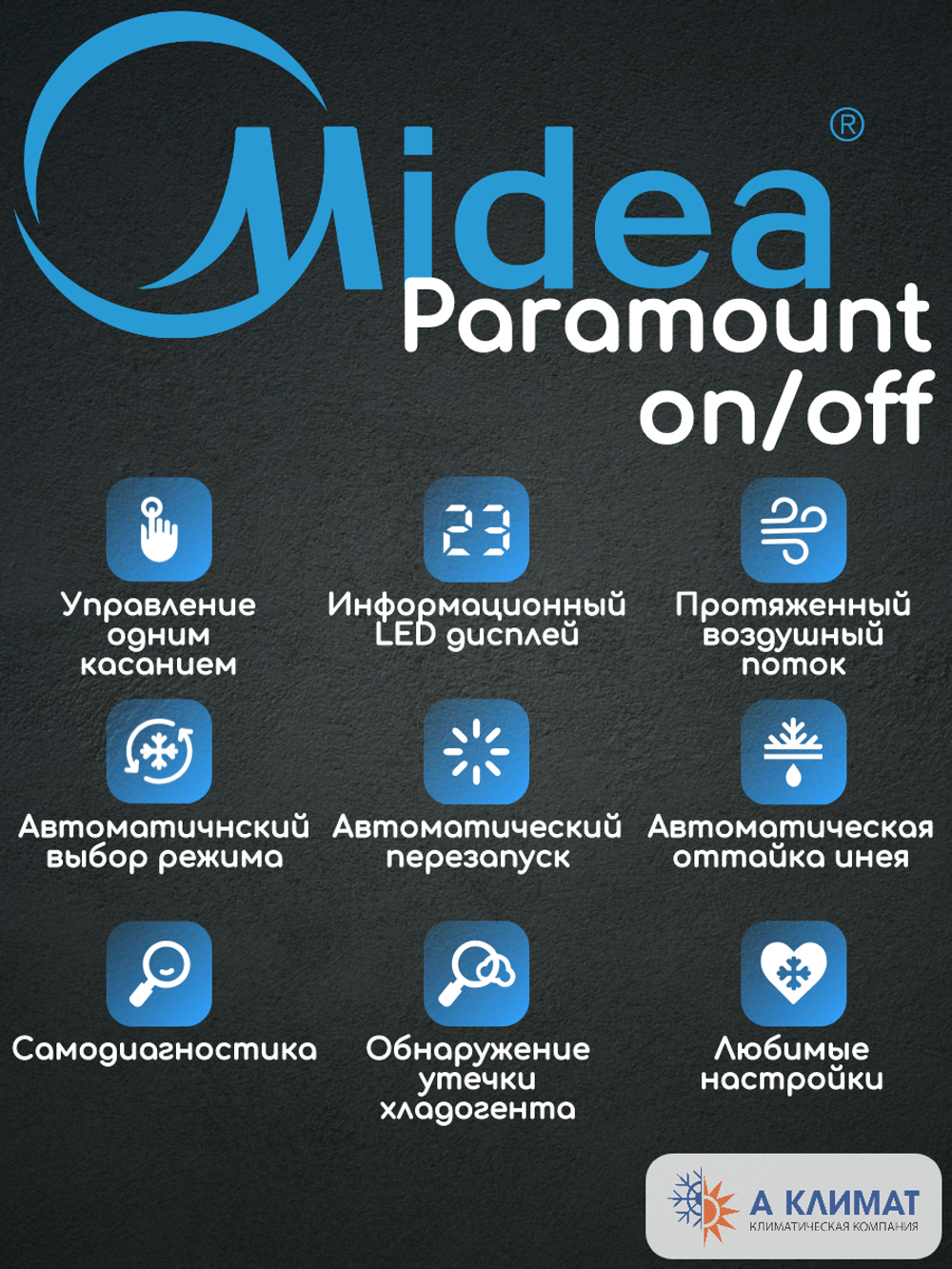 Сплит-система Midea Paramount on/off MSAG1-07HRN1-I/MSAG1-07HRN1-O