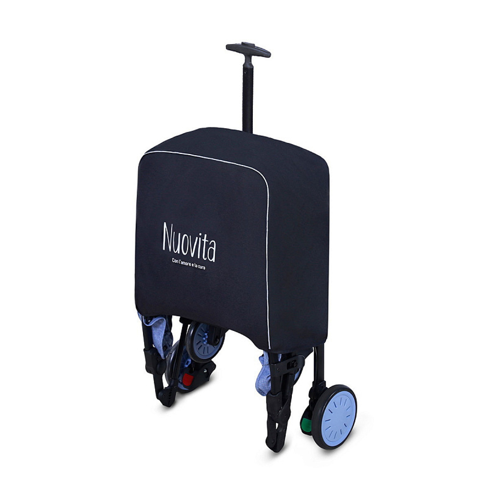 Детская прогулочная коляска Nuovita Giro Lux Denim, Nero / Джинсовый, Черный