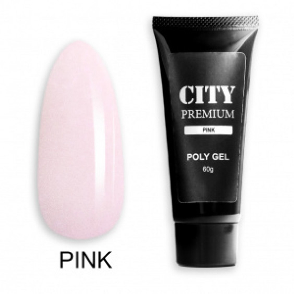 CITY NAIL Premium  Poly Gel GLITTER PINK 60гр