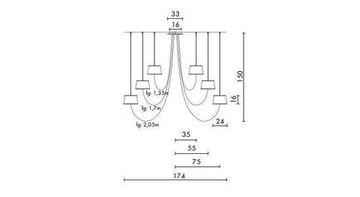 DesignHeure Lu15pnba —  Lustre 15 abat-jour Petit Nuage
