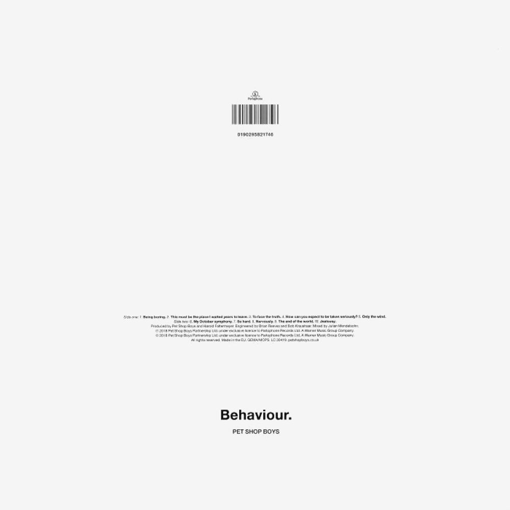 Pet Shop Boys. Behaviour (LP) Новая запечатанная виниловая пластинка