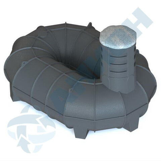 Резервуар О-образный 4500 л для подземного хранения дизельного топлива, с увеличенной высотой горловины Анион 4500 л. горизонтальный (3150x2350x2080см;черный) - арт.559484