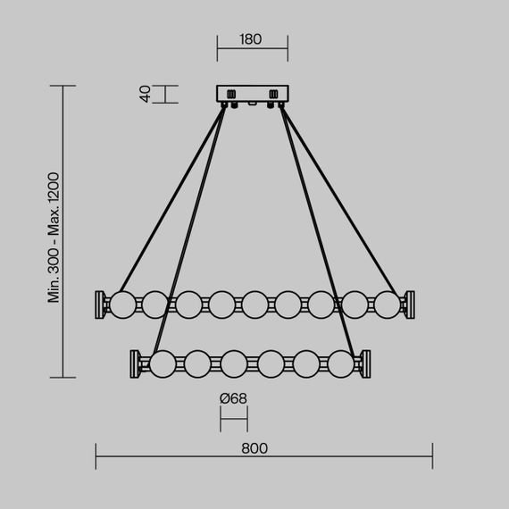 Подвесной светодиодный светильник Freya Collar FR6180PL-L70B