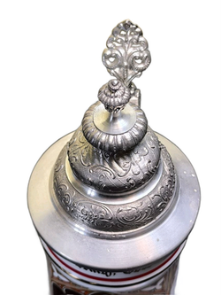 Кружка пивная (керамика с оловянной крышкой) Германия