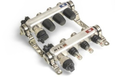 Кол. группа с расход.  4-вых.(нерж. квад.)"TIM"